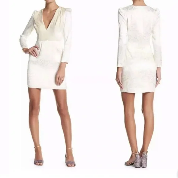 FREE PEOPLE Naomi Ivory Velvet Mini Dress Size - Picture 3 of 7